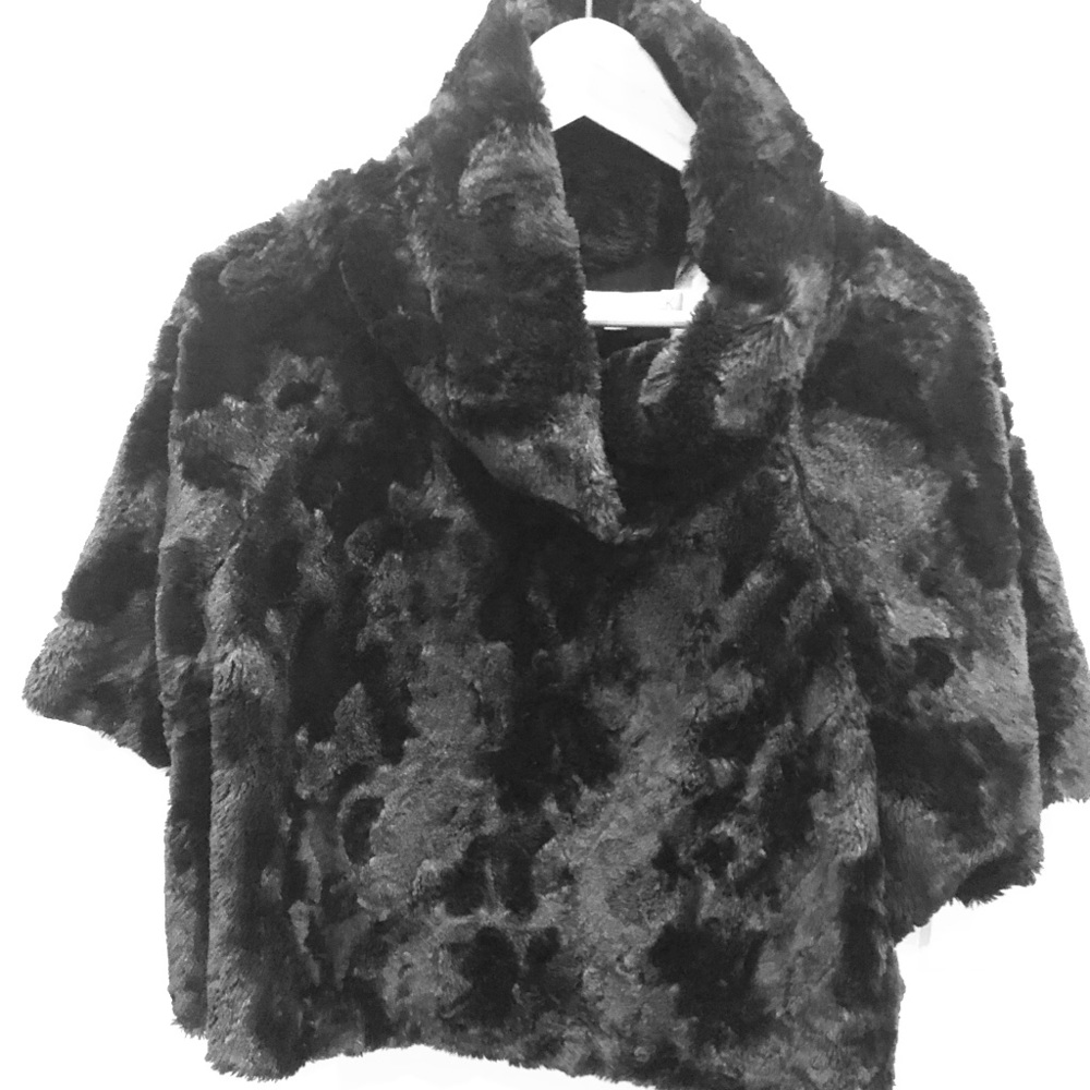 JOHANNE BECK black faux fur top / jacket - bought from Neiman Marcus